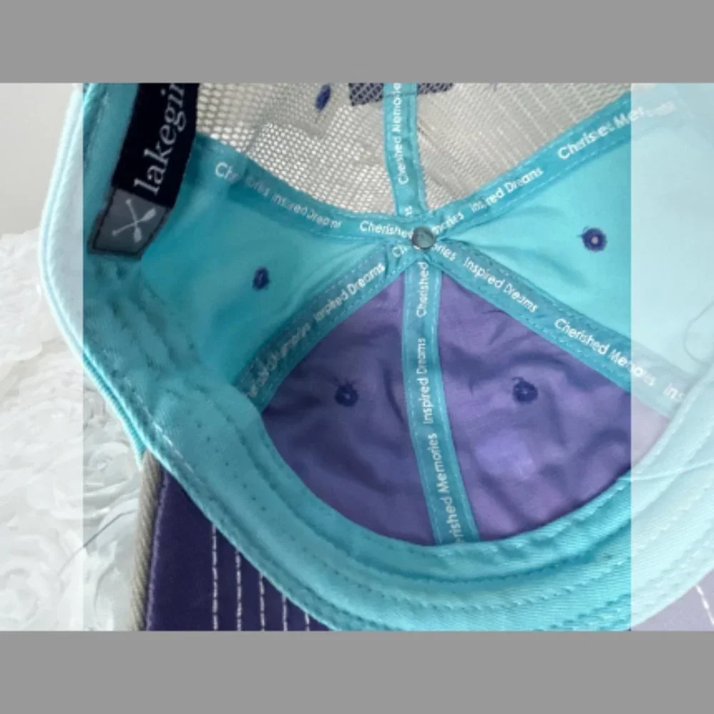 Lakegirl Ballcap Blue/White/Gray/Pink 